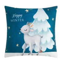 Подушка новогодняя Этель &laquo;Happy winter&raquo;, 40*40 см, 100% п/э, велюр