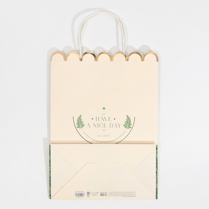 Пакет подарочный крафтовый, упаковка, &laquo;Nice day&raquo;, 23 х 30 х 12 см