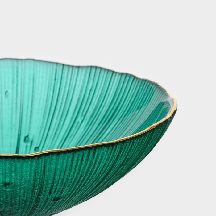 Ваза из стелка для фруктов Magistro &laquo;Фейерверк&raquo;, 400 мл, 15&times;7,5 см, цвет изумрудный