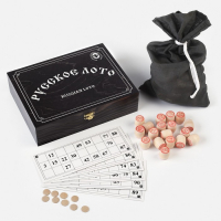 Русское лото, деревянное, настольная игра, с бочонками Русское лото, деревянное, настольная игра, с бочонками