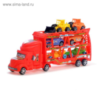 Грузовик инерционный &laquo;Автовоз&raquo; 3-х уровневый, с 6 машинами, цвета МИКС