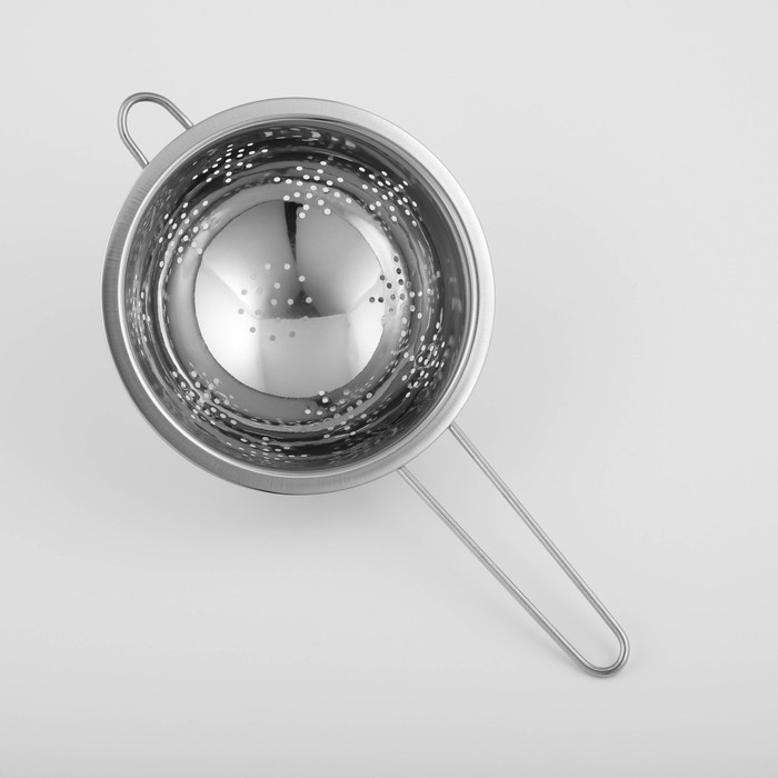 Дуршлаг из нержавеющей стали Доляна &laquo;Индия&raquo;, 750 мл, d=16 см, длинная ручка