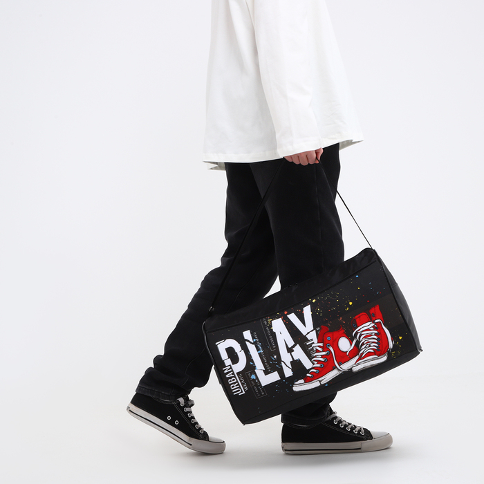 Сумка детская спортивная для мальчика на молнии, наружный карман, цвет чёрный Сумка детская спортивная для мальчика на молнии, наружный карман, цвет чёрный