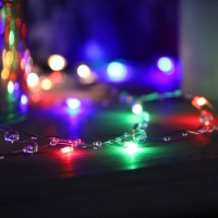 Гирлянда &laquo;Нить&raquo; 5 м роса с насадками &laquo;Шарики&raquo;, IP20, нить серебристая, 50 LED, 8 режимов, свечение мульти, 220 В