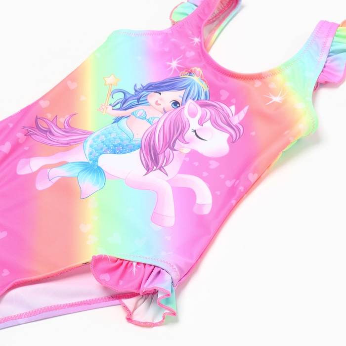 Купальник слитный для девочек, цвет розовый, рост 110-116 см