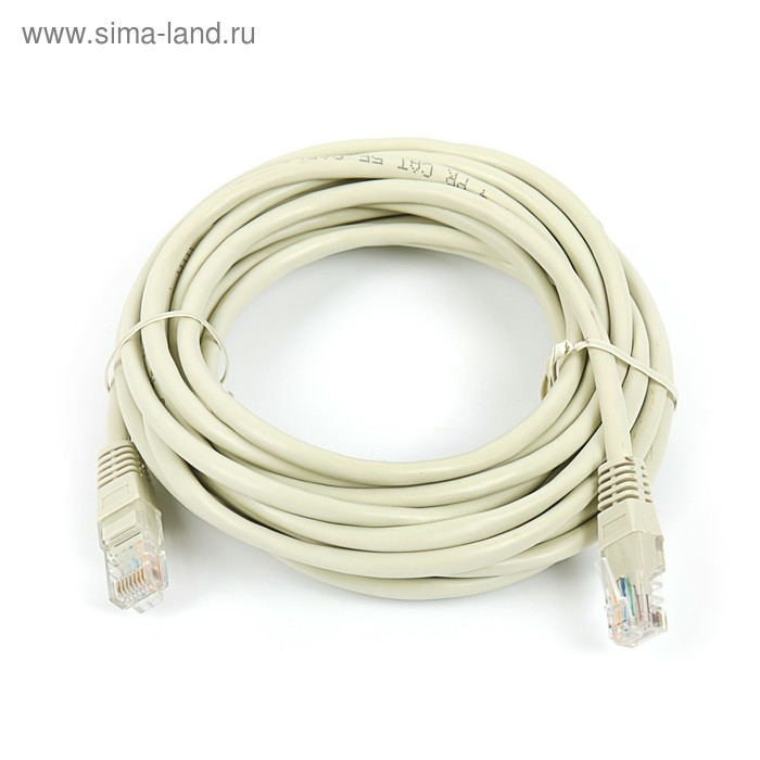 Патч-корд Gembird PP12e-5M, UTP 5е кат., RJ-45(m)-RJ-45(m), 5 м, серый