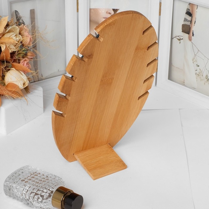 Подставка под кулоны, цепи &laquo;Овал&raquo; 5 мест, 16&times;7&times;27 см, цвет морской