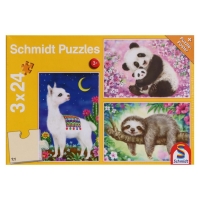 Пазл &laquo;Лама, панда, ленивец&raquo;, 3 &times; 24 элемента