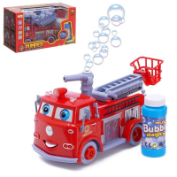 Машина &laquo;Пожарная служба&raquo; с мыльными пузырями, световые и звуковые эффекты, работает от батареек