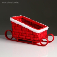 Кашпо «Сани», красное, 23×13,5×10,5/16,5 см, шпон Кашпо «Сани», красное, 23×13,5×10,5/16,5 см, шпон