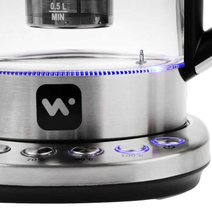 Чайник электрический Windigo LSK-1807, стекло, 1.7 л, 2200 Вт, регулировка t° Чайник электрический Windigo LSK-1807, стекло, 1.7 л, 2200 Вт, регулировка t°