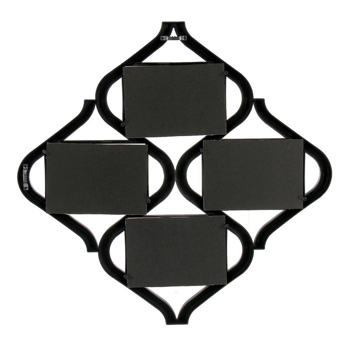 Фоторамка пластик на 4 фото 10х15 см Фоторамка пластик на 4 фото 10х15 см "Песочные часы" чёрная 38x38 см