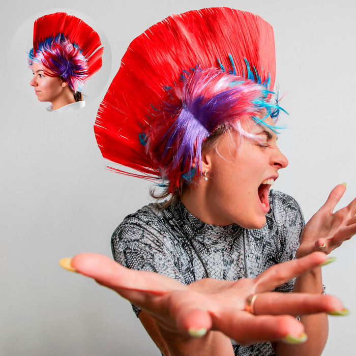 Парик &laquo;Ирокез&raquo;, яркий, МИКС