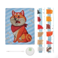 Алмазная мозаика с частичным заполнением для детей «Пушистая собачка», 20 х 25 см Алмазная мозаика с частичным заполнением для детей «Пушистая собачка», 20 х 25 см