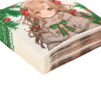 Салфетки новогодние бумажные &laquo;С Новым годом: аниме&raquo;, однослойные, 24х24 см, 20 шт.