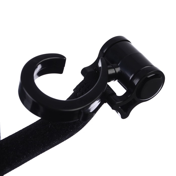 Крючок для сумок на коляску, пластиковый, вращается на 360°, на липучке, цвет черный Крючок для сумок на коляску, пластиковый, вращается на 360°, на липучке, цвет черный