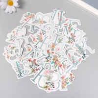 Наклейки для творчества "Цветочный алфавит" тиснение серебро набор 33 шт 9х7х0,8 см Наклейки для творчества "Цветочный алфавит" тиснение серебро набор 33 шт 9х7х0,8 см