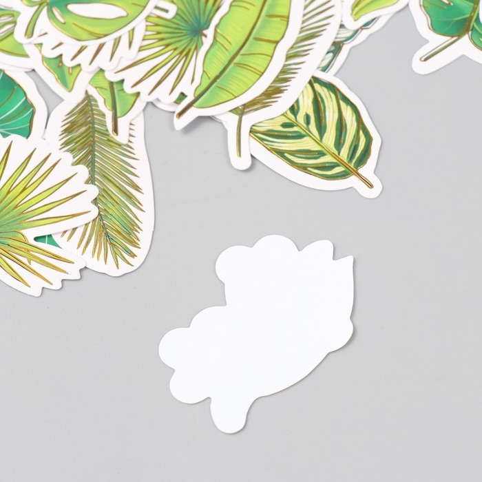 Наклейки для творчества Наклейки для творчества "Экзотические листья" тиснение золото набор 48 шт 9х7х0,8 см