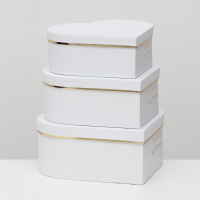 Набор коробок 3 в 1 "Сердца" белый, 28.5x26x11-23.5x21x8.5 см 7082041