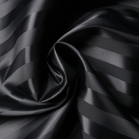 Штора в ванную Этель в полоску цвет черный, 180*200 см, 80гр/м2, 100% п/э