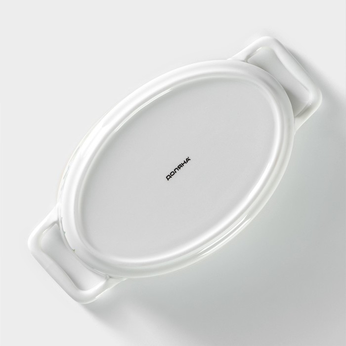 Форма для выпечки из жаропрочной керамики овальная Доляна &laquo;Лимон&raquo;, 27,5&times;15 см, цвет белый