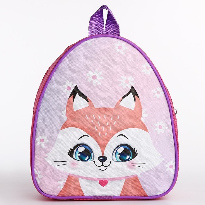 Рюкзак детский для девочки «Лисёнок», 23 х 5 см см, отдел на молнии, цвет красный Рюкзак детский для девочки «Лисёнок», 23 х 5 см см, отдел на молнии, цвет красный