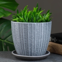 Горшок цветочный "Метро" серый бутон, 1,31 л