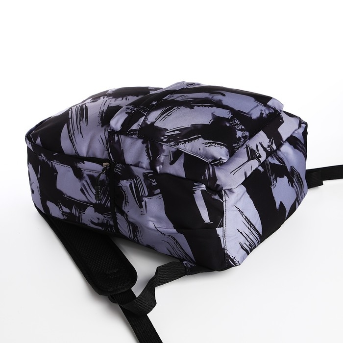 Рюкзак школьный из текстиля на молнии, 3 кармана, цвет чёрный Рюкзак школьный из текстиля на молнии, 3 кармана, цвет чёрный