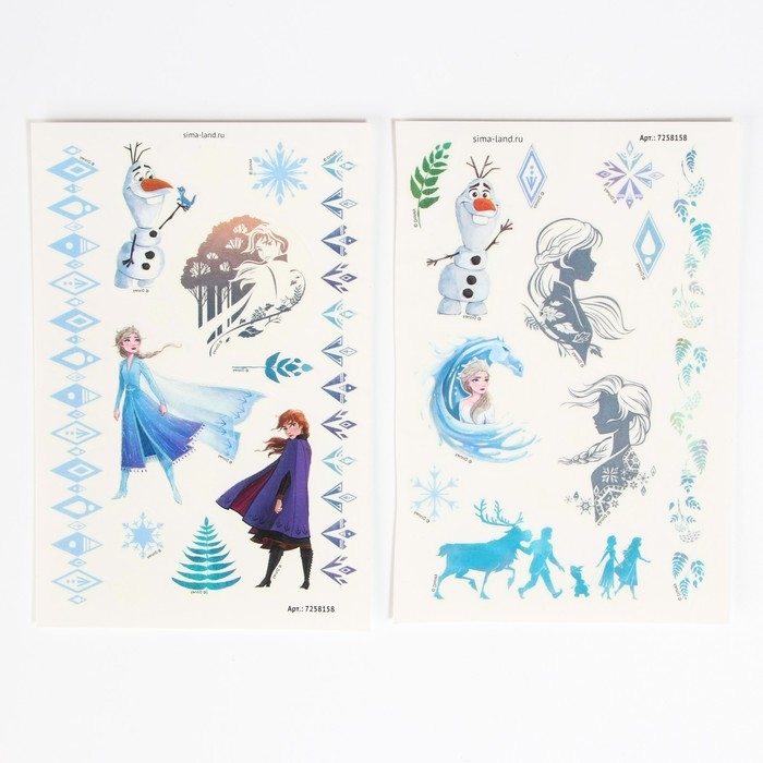 Набор детских тату &laquo;Холодное сердце&raquo;, 21 шт., светятся в темноте