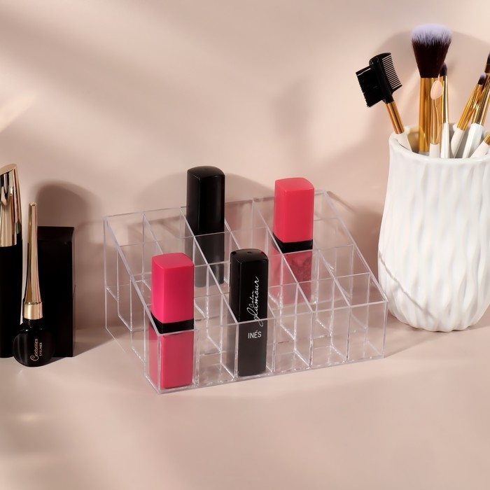 Органайзер для хранения, 24 секции, 14,5 × 9,5 × 7,5 см, в картонной коробке, цвет прозрачный Органайзер для хранения, 24 секции, 14,5 × 9,5 × 7,5 см, в картонной коробке, цвет прозрачный