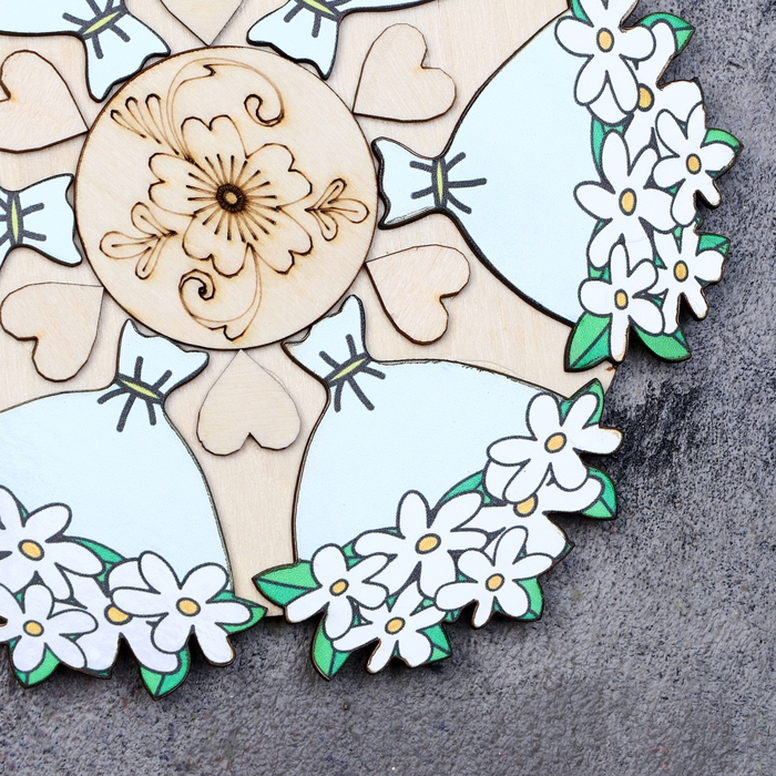 Подставка под горячее &laquo;Букет ромашек&raquo;, D=20 см, можжевельник