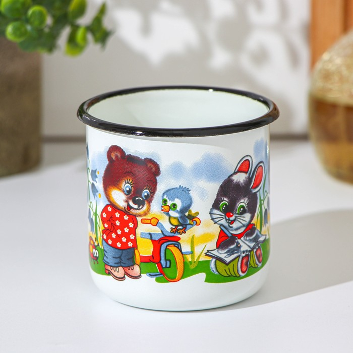 Набор посуды &laquo;Улыбка&raquo;, 4 предмета: кастрюля 1,5 л, ковш 1 л, кружка 250 мл, миска 800 мл, индукция