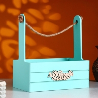 Ящик - кашпо деревянный 25х15х30 "Любимой Маме" Мятный Ящик - кашпо деревянный 25х15х30 "Любимой Маме" Мятный