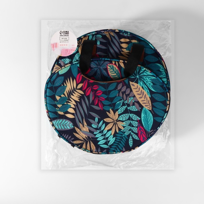 Сумка для вышивания &laquo;Листья&raquo;, 2 отделения на молнии, с ручками, d = 35 &times; 12 см