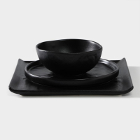 Блюдо фарфоровое для подачи Magistro Pietra lunare, 27,5×27,5 см, цвет чёрный Блюдо фарфоровое для подачи Magistro Pietra lunare, 27,5×27,5 см, цвет чёрный