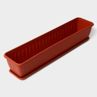 Ящик балконный &laquo;Алиция&raquo;, 10 л, 80 см, с поддоном, цвет терракотовый