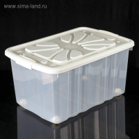 Ящик для хранения хозяйственный с крышкой, на колёсиках, 60&times;40&times;30 см, цвет МИКС