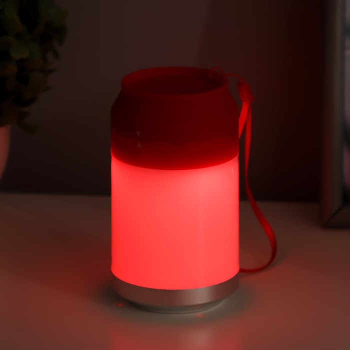 Ночник Ночник "Фоси" LED 5 режимов от батареек 3хААА бело-красный 6,5х6,5х11,5 см