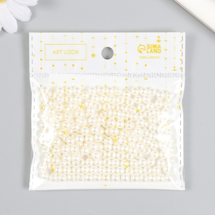 Бусины для творчества "Жемчуг" набор d=0,6 см 20 гр