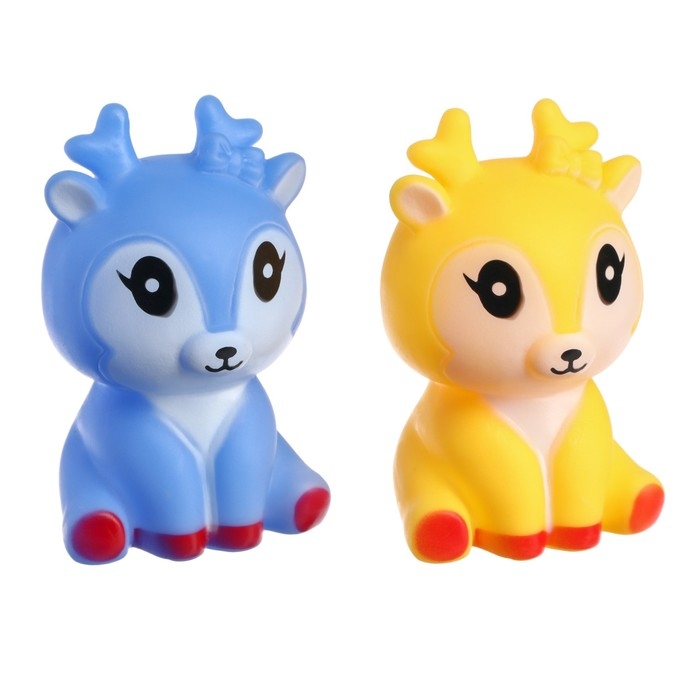 Набор резиновых игрушек для ванны &laquo;Оленята&raquo;, 2 шт, цвет МИКС, Крошка Я