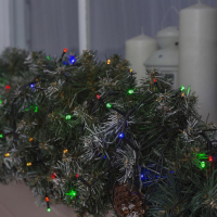 Гирлянда &laquo;Нить&raquo; 20 м, IP44, тёмная нить, 200 LED, свечение мульти, 8 режимов, 220 В