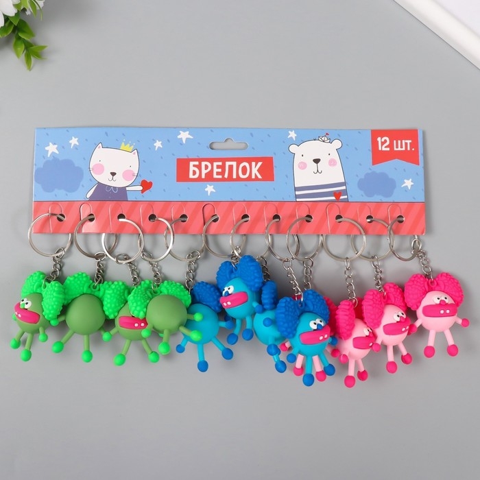 Брелок резина Брелок резина "Кудряш инопланетный" МИКС 5х4х2,5 см