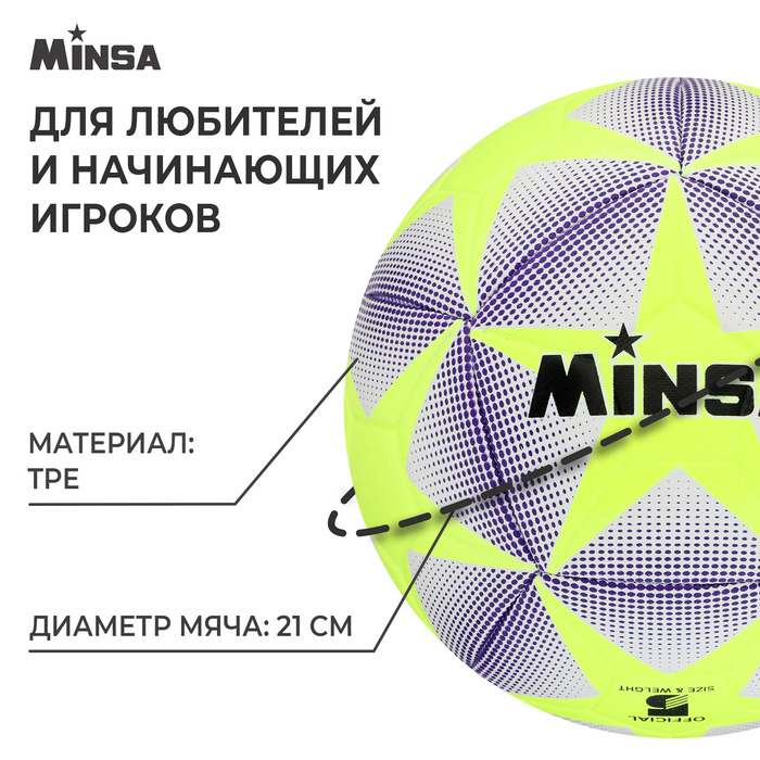 Футбольный мяч MINSA, машинная сшивка, 12 панелей, р. 5, TPE Футбольный мяч MINSA, машинная сшивка, 12 панелей, р. 5, TPE