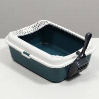 Туалет Сима с бортом + совок-микс 30 х 39 х 13,5 см серый FIX