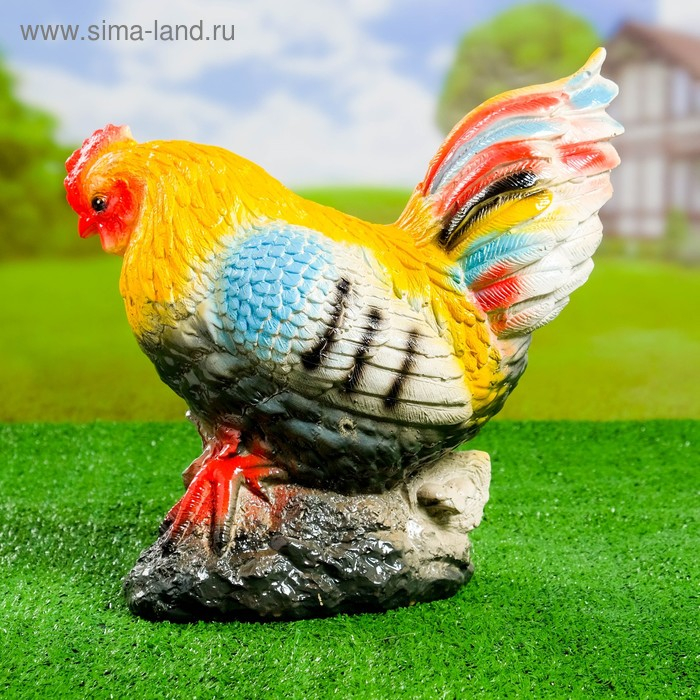 Садовая фигура Садовая фигура "Петух с цветами" 33х18х33см