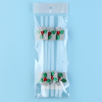 Новый год! Трубочка-подарок «Ягодка», серебро, набор 6 шт. Новый год! Трубочка-подарок «Ягодка», серебро, набор 6 шт.