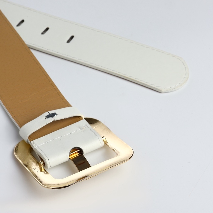 Ремень женский, ширина 4,8 см, пряжка металл, цвет белый Ремень женский, ширина 4,8 см, пряжка металл, цвет белый