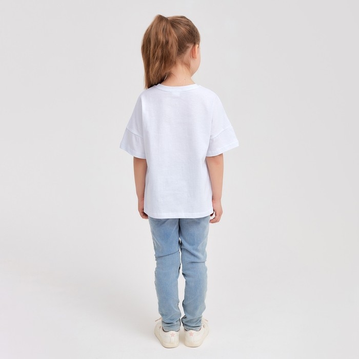 Футболка детская MINAKU Colors, цвет белый/голубой, рост 116 Футболка детская MINAKU Colors, цвет белый/голубой, рост 116