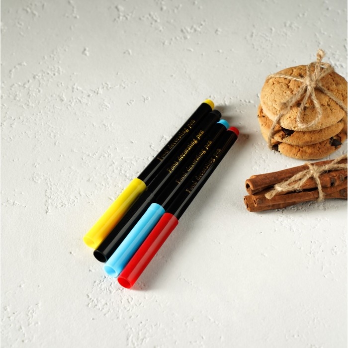 Набор маркеров для украшения десертов, 17 см, 4 шт, разноцветные Набор маркеров для украшения десертов, 17 см, 4 шт, разноцветные