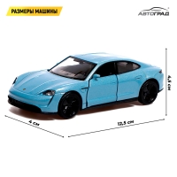 Машина металлическая PORSCHE TAYCAN TURBO S, 1:32, открываются двери, инерция, цвет голубой
